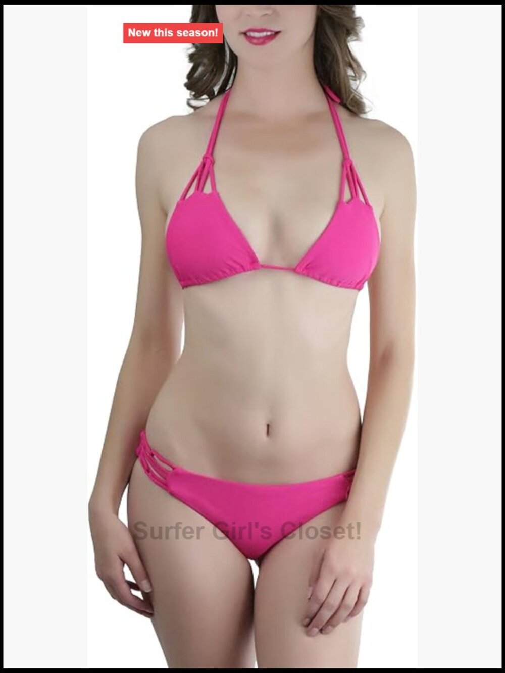 Women's Two-Piece Strappy Macrame Seamless Bikini Pull-On Closure